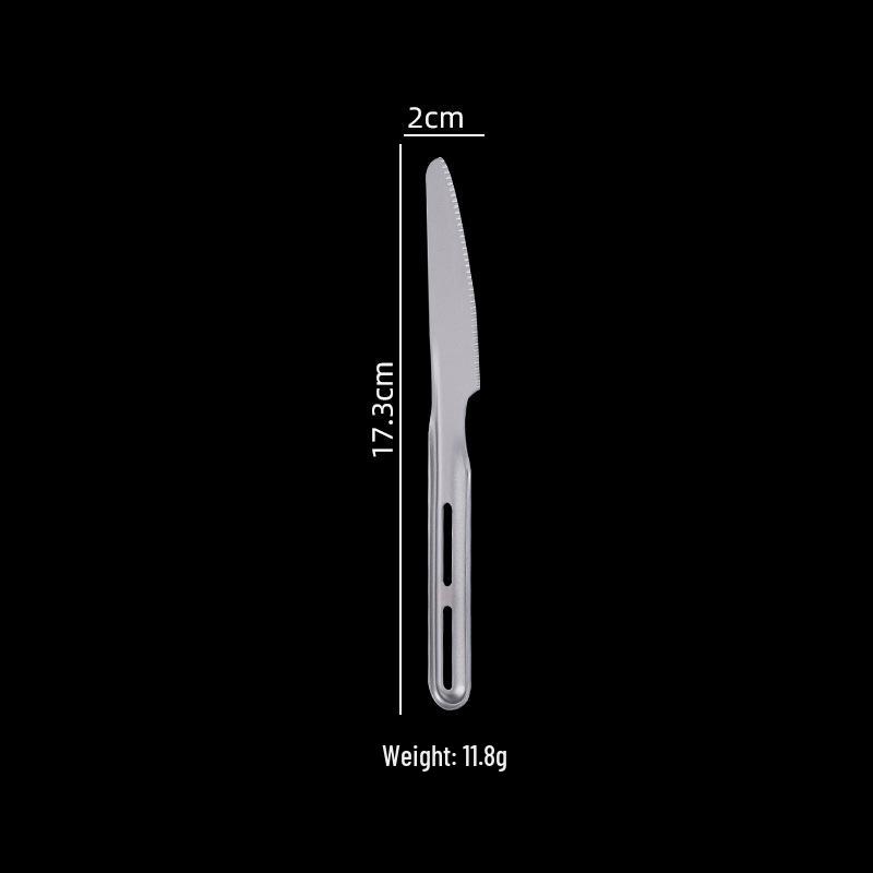 Titanium Ultralight 3-Piece Camping Cutlery Set: Knife, Fork, Spoon for Outdoor Travel & Hiking