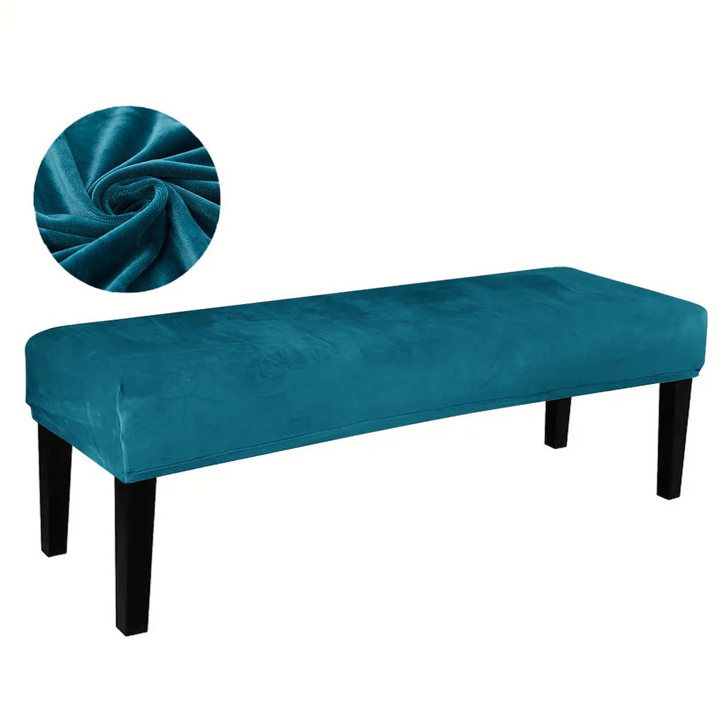 1pc Solid Colour Silver Fox Plush Bench Cover, Warm Chair Covers for Hotel Bedroom, Living Room, Winter Dustproof Cushion Covers