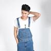 Bretelles homme salopette en jean grande taille pantalon droit jean bleu clair plus de tailles 30-48 50