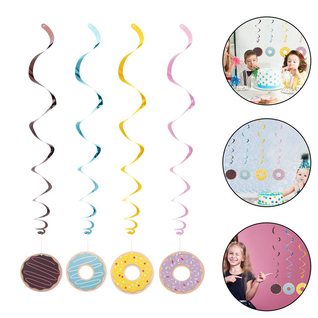 24 Pcs Swiral Donut Spiral Decor Party Favors Props Donuts Pendants Child Cake Decoration
