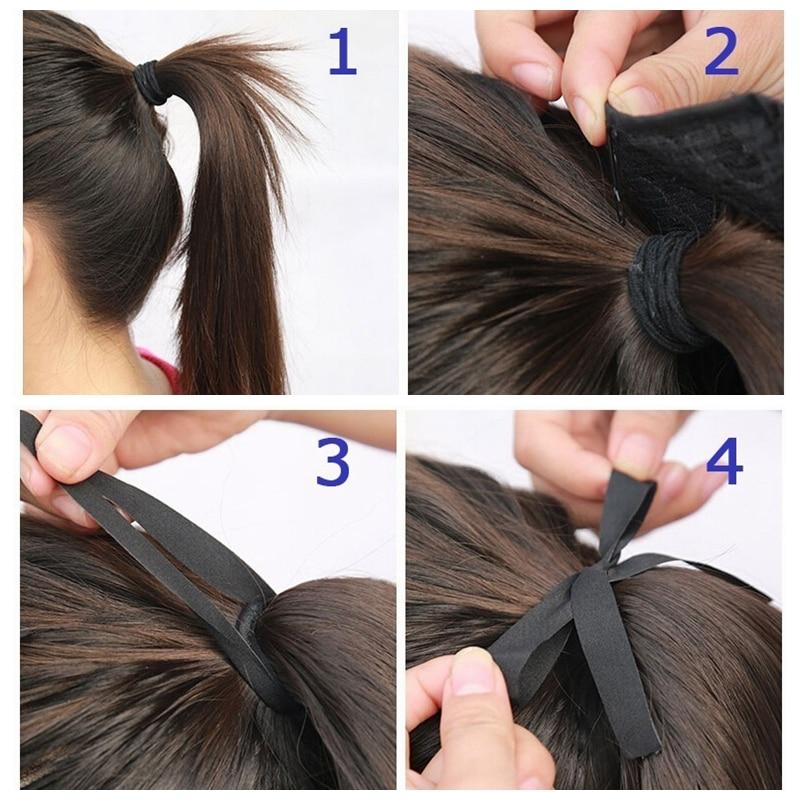 Long Tail Straight Hair Clip Wig Ponytail With Hair Clip, Synthetic Ponytail, Black, Brown, Headdress