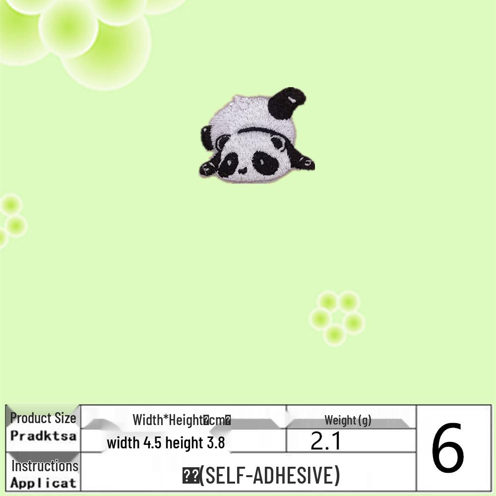 Panda Embroidery Patch: Mid-Autumn Cartoon Style Self-Adhesive Sticker