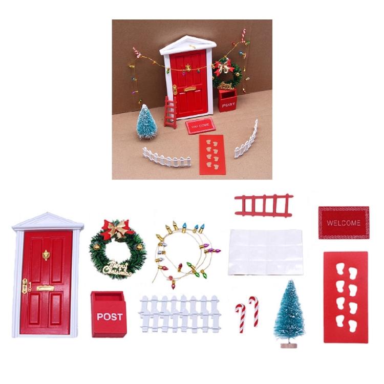 Mini Christmas Tree Ladder Carpet Decorations Miniature Dollhouse Accessories