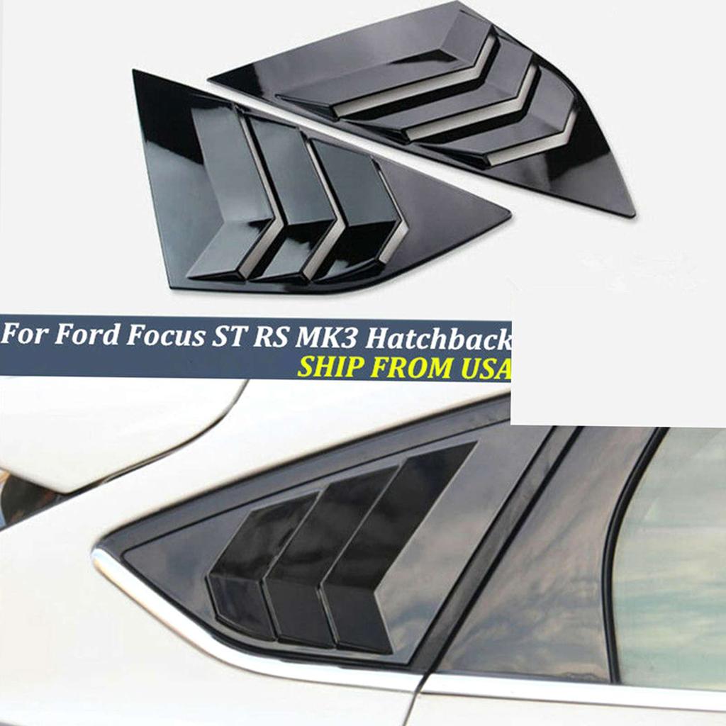 2pcs Rear Window Louvers Car Rear Window Blinds Side Tuyere Louvers Vent Replacement for Focus ST RS MK3 Hatchback