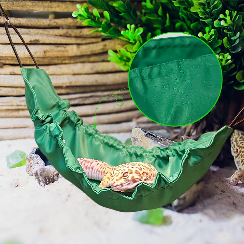 FineInno Reptology Lizard Hammock with Suction Cups Bearded Dragon Tank Accessories Reptile Lounger for Chameleon, Snakes, Lguana Reptiles, Geckos,