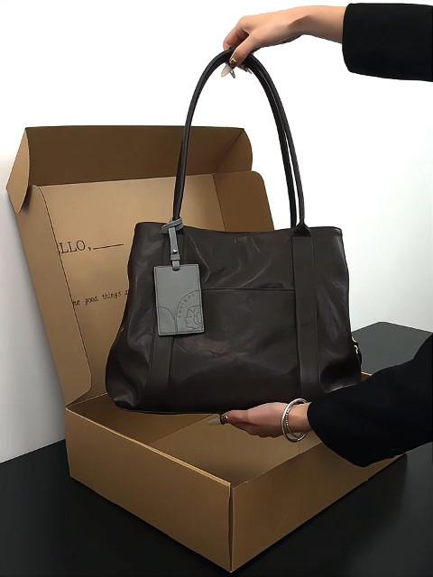 

JIAERDI Vintage Coffee Shoulder Bags Handbag Women Large Capacity Shoulder Underarm Bag Wallets Ladies Retro Y2k Bags Aesthetic шоколадний