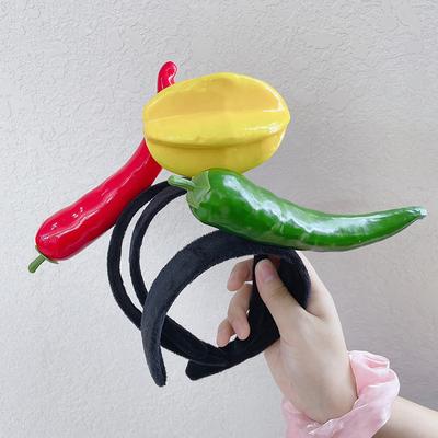Lustiger Simulierte Frucht Gemüse Haarreif Brot Karotte Banane Haarband Pfeffer Stirnband Geburtstag Cosplay Halloween Kopfschmuck