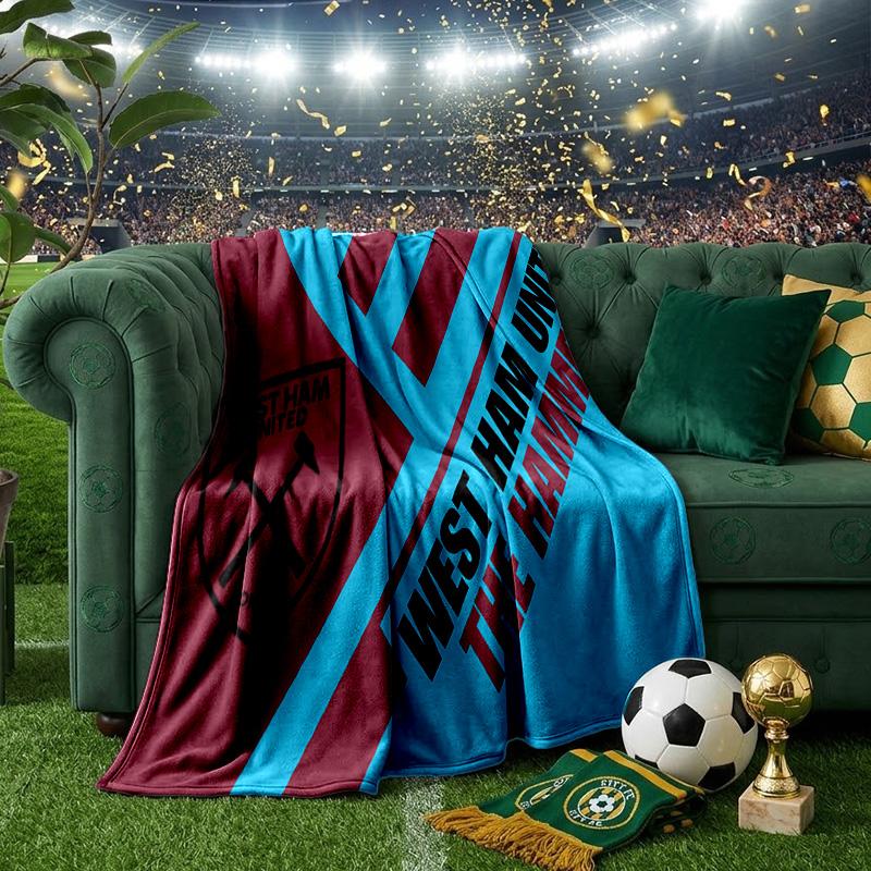 West FC United Crest Throws Blanket Flannel Blankets Plush for Couch Bed Gifts for Men Women Travel picnic blanket Christmas fan gifts