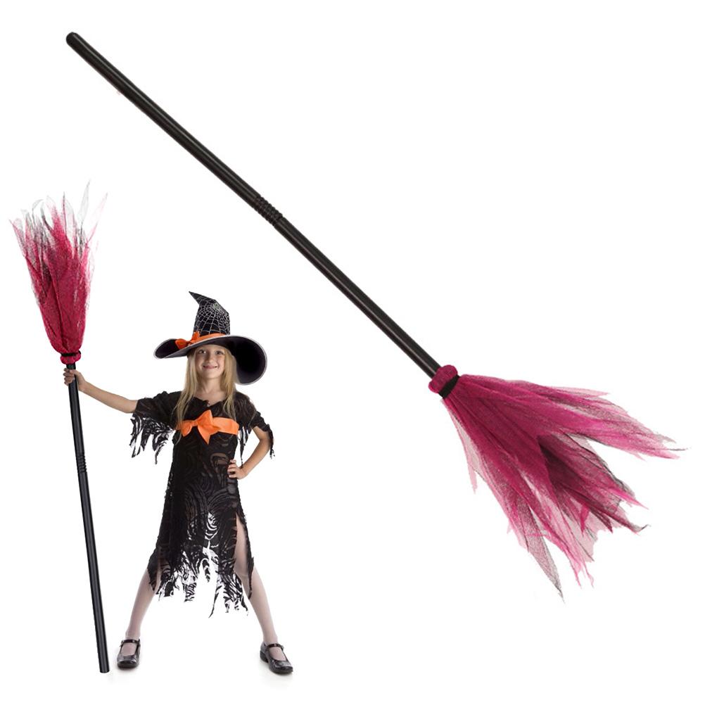 Halloween Witch Broom Plastic Broom Props for Costume Party Halloween Decoration