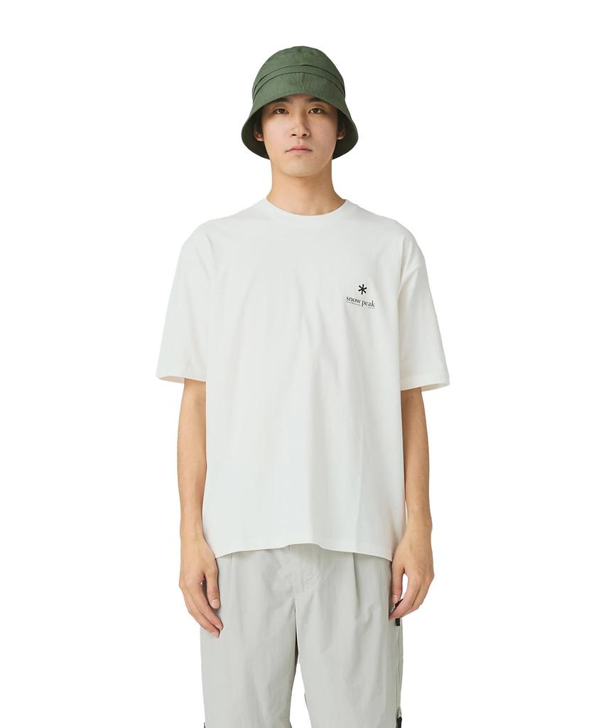 Snow Peak Soft Cotton Relaxed Logo T-Shirt TS-25AU006, Short Sleeve, Men's/Women's, XXL, Off White