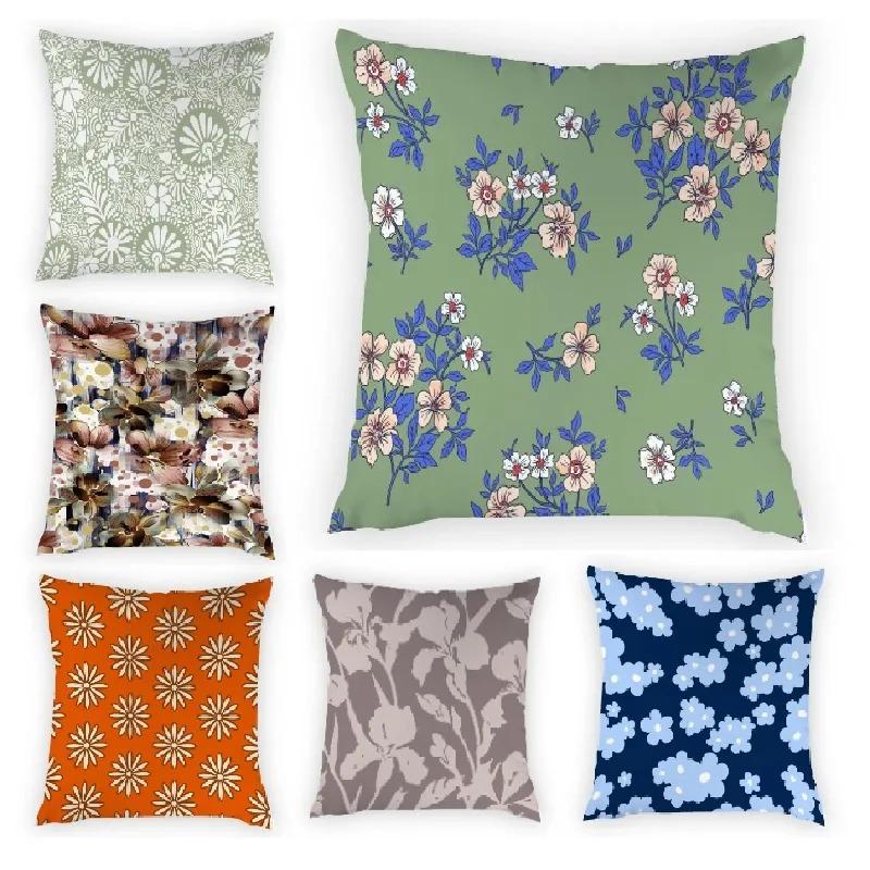 

Скандинавский домашний декор, декоративная подушка, квадратное сиденье, чехол для автомобильной подушки, красочный ретро-цветочный чехол для подушки с цветочным принтом 40x40cm