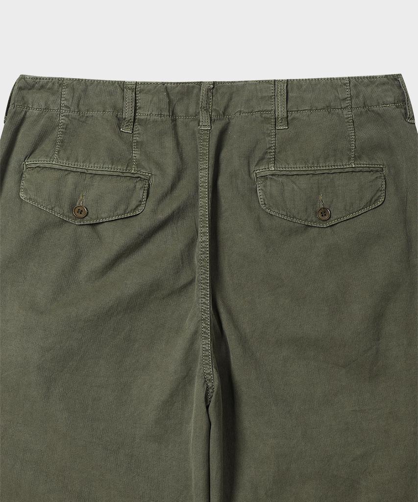 Teildeon Kerouac Dyed Cotton Officer Chino Pants Khaki