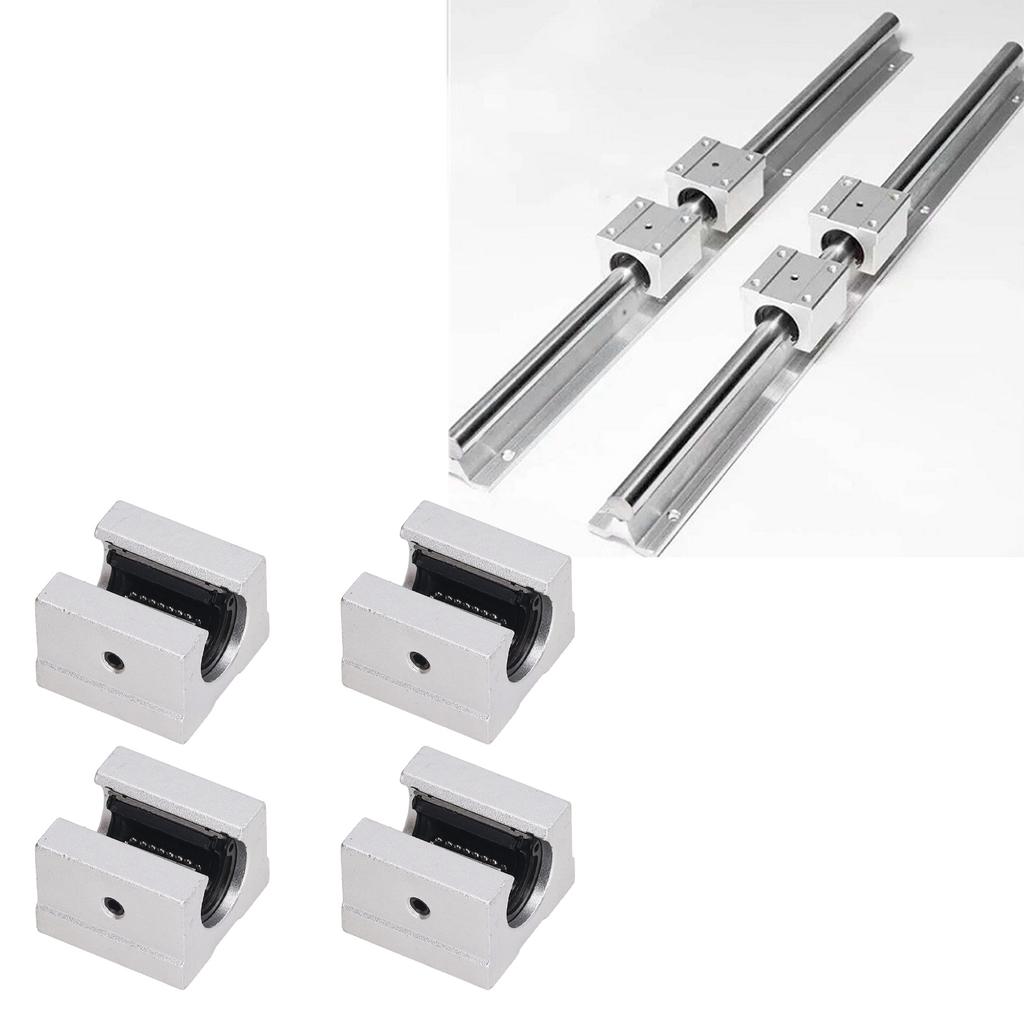 4 Pcs Linear Bearing Slide Block SBR12UU Aluminum Alloy Open Linear Bearing Slide Unit