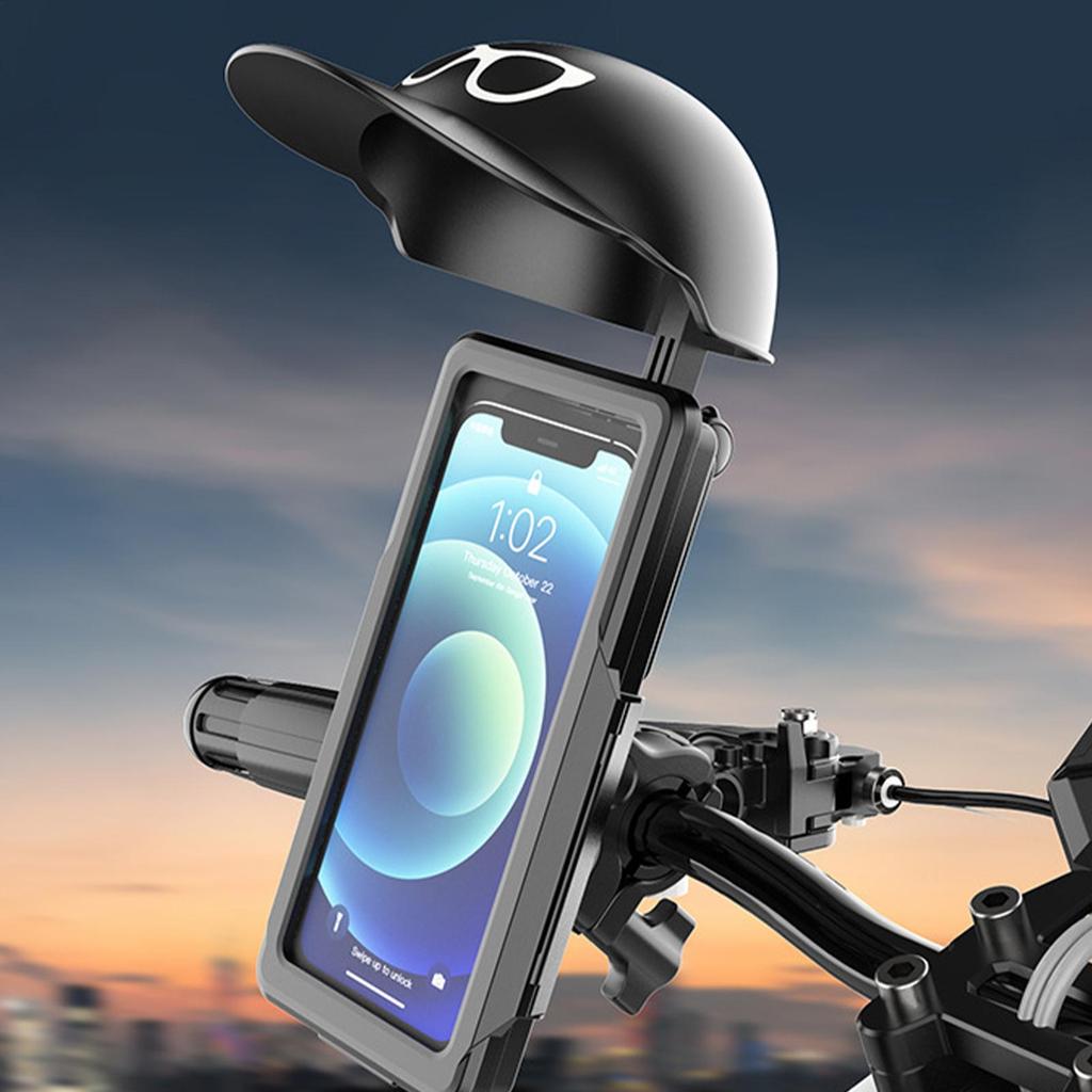 Motorcycle Phone Mount Biking Sun Hat Bracket Waterproof Mobile Phone Mount For Women Men Riding Motorcycles Bicycles Scooters