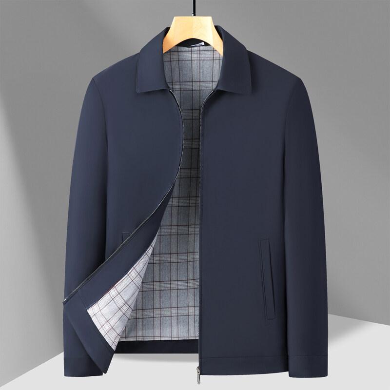 Popular Men's Spring Lapel Jacket for Middle-Aged & Elderly - Casual Dad's Coat for Civil Servants