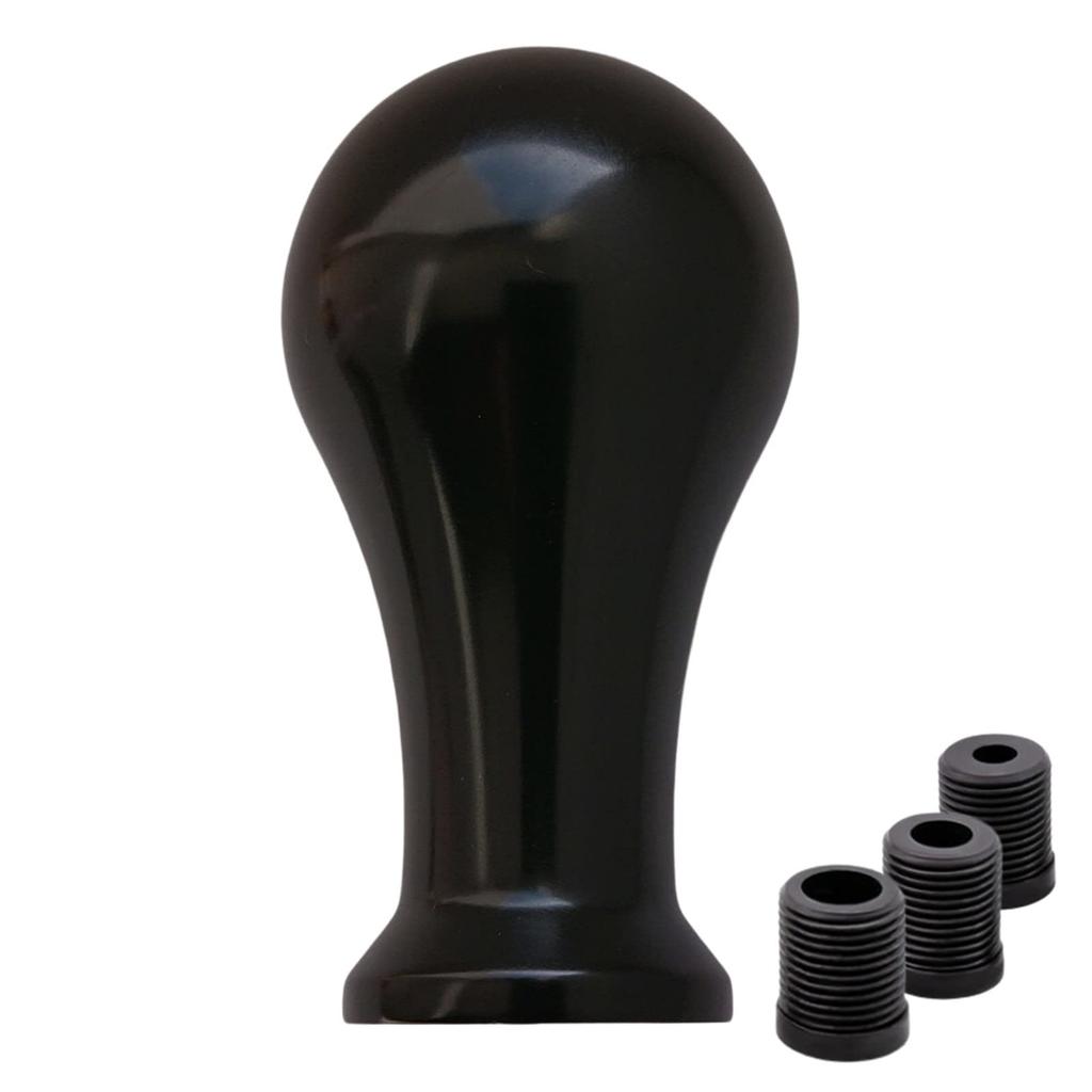 tonra Universal Ball Shift Knob Round Barrel Adapter M8 M10 M12 44x80mm 140g Aluminum MT AT Car Custom Black Black