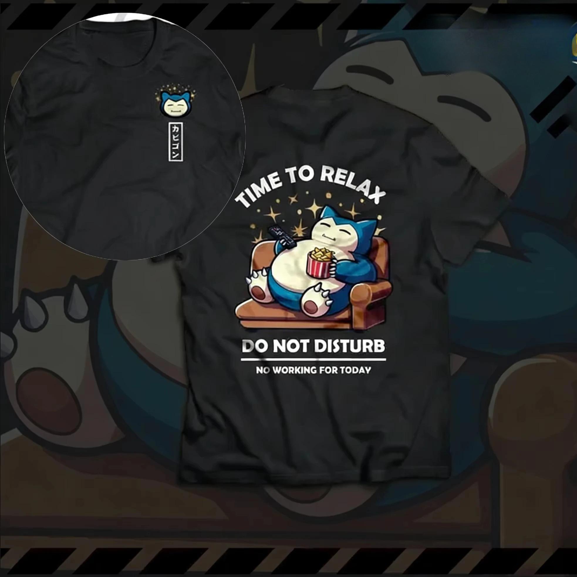 

2026 Pokémon Anime SNORLAX Printed T-shirt Summer Men s and Women s T-shirt Trendy Loose Casual Y2K 2026 New Streetwear Tee 4XL
