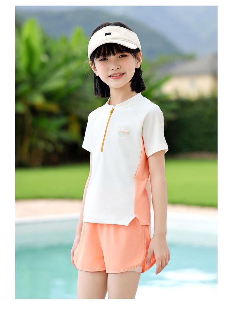 Girls' Two-Piece Swimsuit for Professional Swimming - 2025 Summer Collection for Middle & Big Kids, Little Girls, and Junior High Students