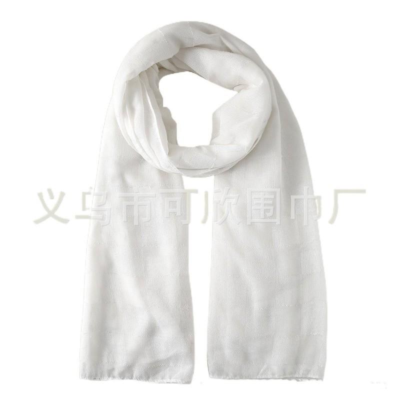 Womens Cotton Knitted Scarf Wrap Shawl Head Cover Lightweight Winter Street Style Edge Trimmed Long Wide 70cm