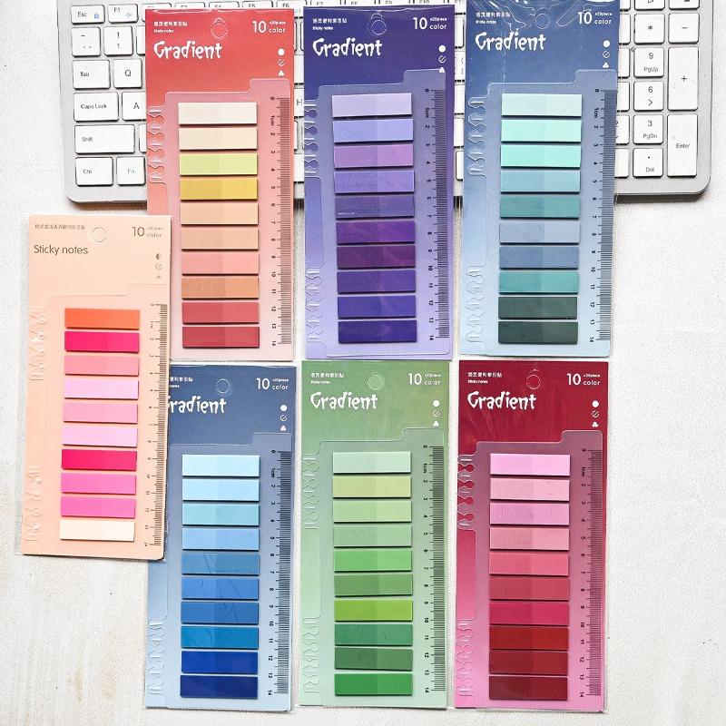Solid Color Sticky Note Index Label Book Notebook Page Marker Paper Bookmark Tearable Waterproof Stationary Stickers