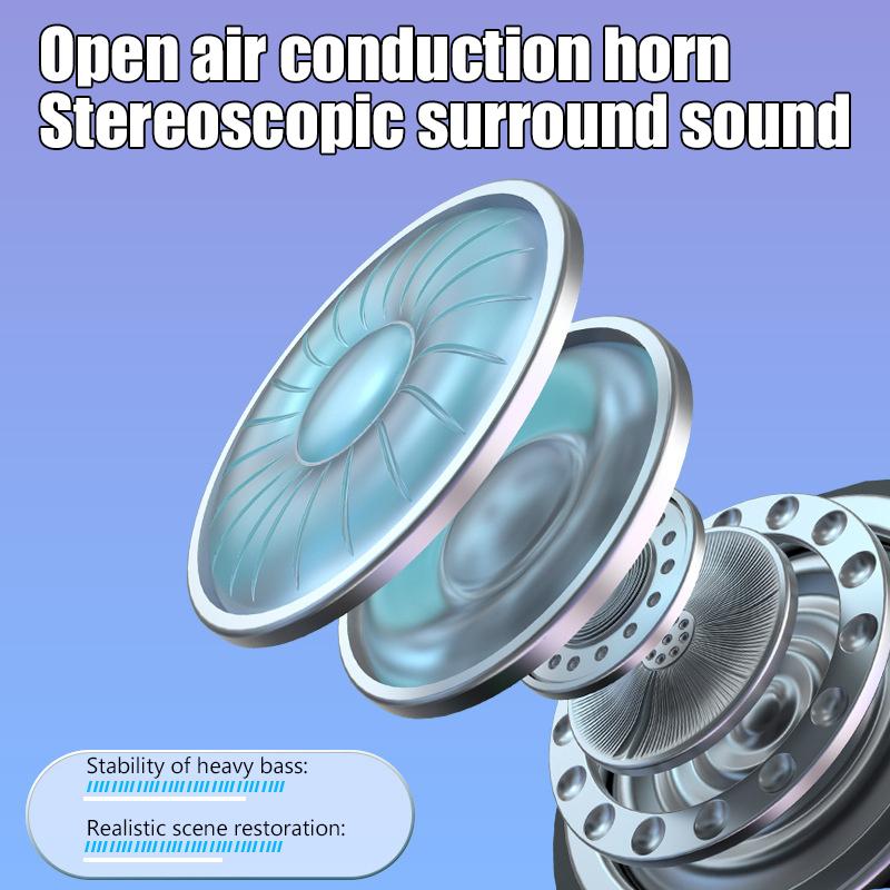 Neckband Air Bone Conduction Headphones Wireless Bluetooth Headset With Mic Sports Running Non-Ear-Wearing For Xiaomi Iphone 15