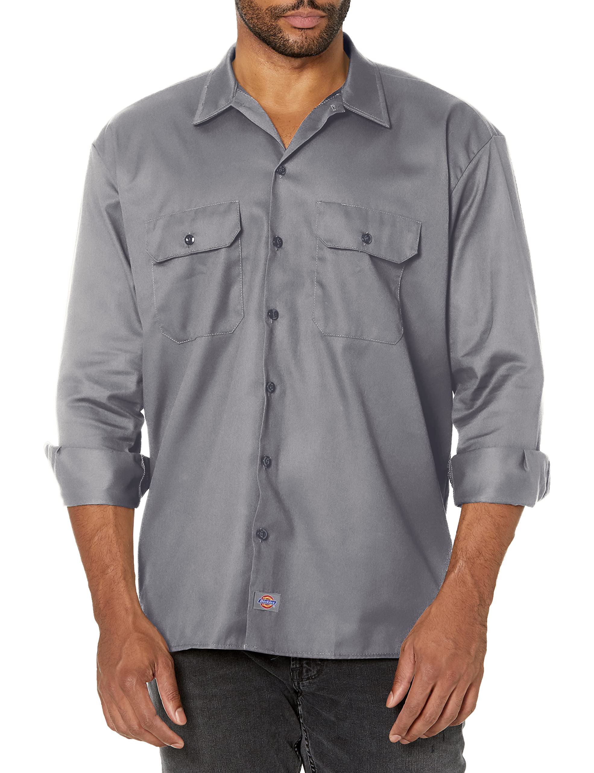 

Рубашка мужская серая с длинным рукавом Dickies Work, размер XX-Large, цвет