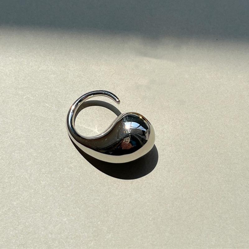 New Fashion Designer Gold copper Colour Water Drop Ring Woman Europe America Luxury Jewelry Trendy