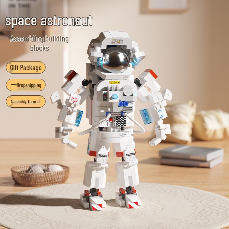 Micro-Particle Space Astronaut Model Building Blocks - Interlocking Toy for Kids