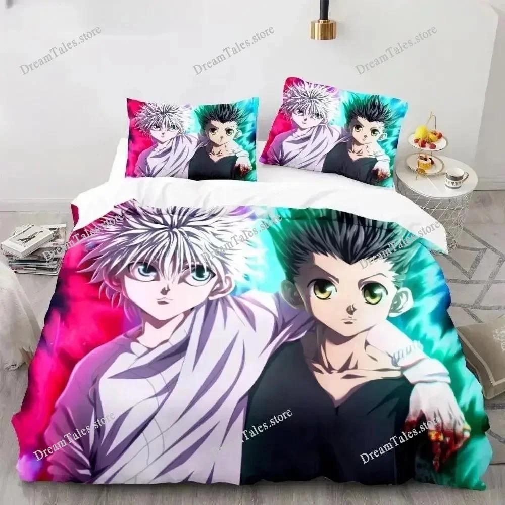 Hunter X Hunter 3D Bedding Set Japanese Anime Twin Queen King Quilt Cover Pillowcases Polyester for Boys Cover Sets Luxury Gift7