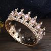 European Princess Queen Tiara Round Baroque Pageant Crowns Crystal Full Crown King Tiaras Bridal Wedding Hair Accessories