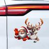 Car Window Decals Christmas Laptop Decoration Decals Santa Claus Elk Car Rear Window Sticker Decorative Vehicle Decal For Wall