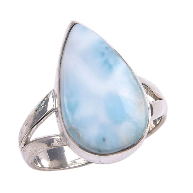 Natural Republic Larimar Gemstone 925 Solid Sterling Silver Gift Ring S.7 S3i75