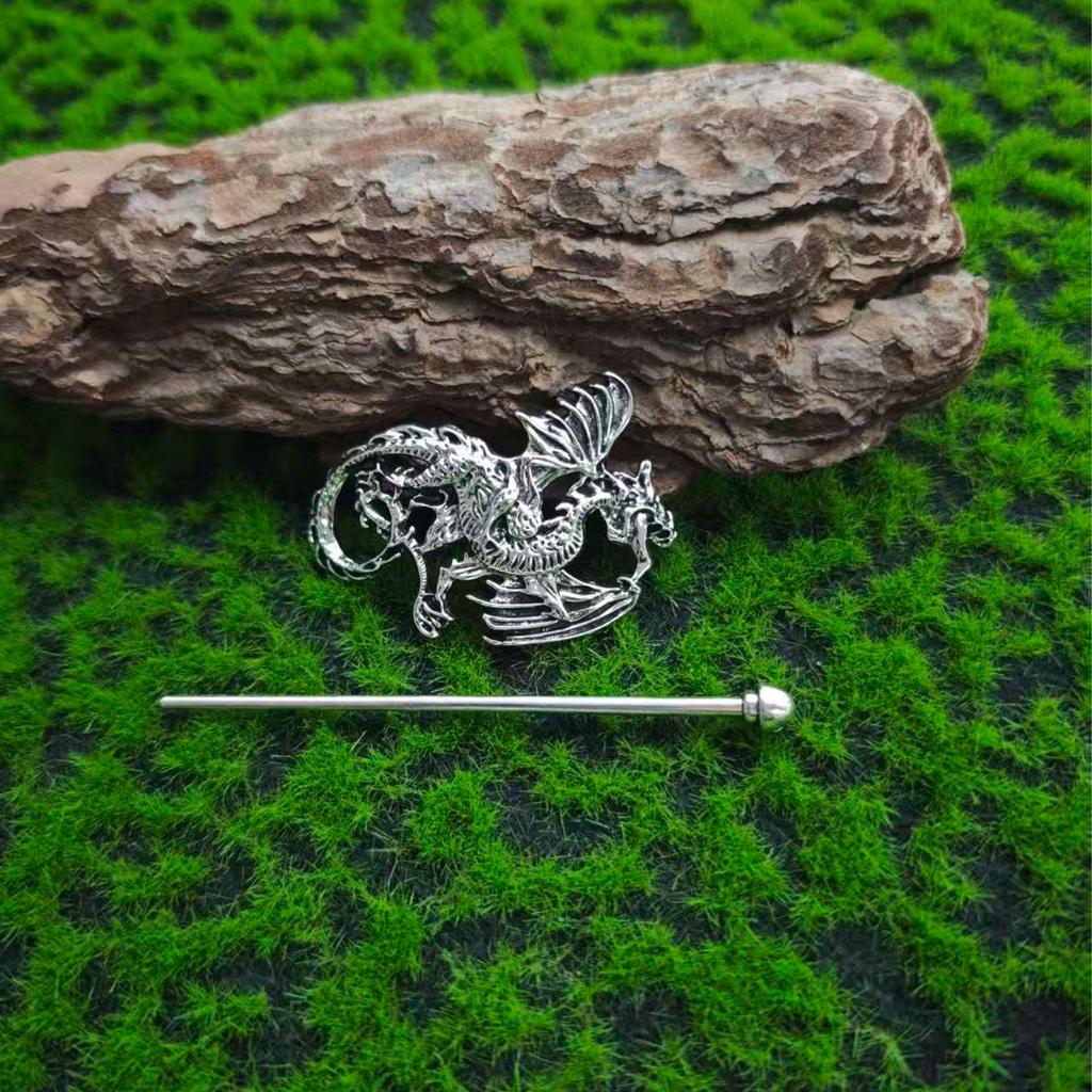Wikinger Drachen Haarnadel: Damen Retro Nordischer Stil Haarstab und Kopfschmuck-Accessoires