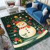 Snowman Christmas Area Rug Polyester Velvet Carpet Mat, Large Size, Thick Household Decorative Rug for Bedroom, Kitchen,