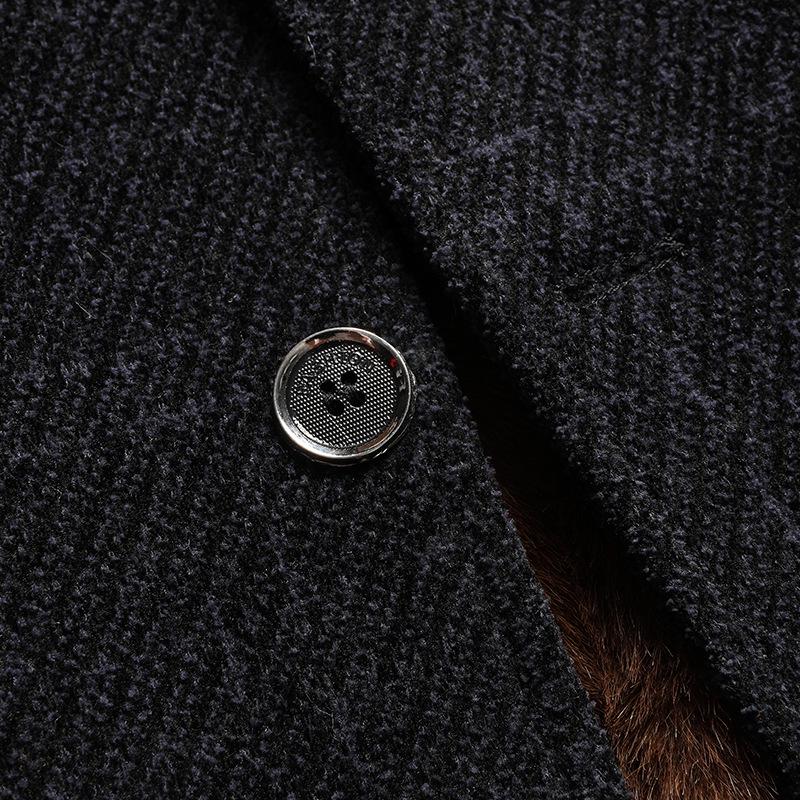 Men's Winter Wool Coat: Dad Style Stand Collar, Plus Velvet Thickened, Mid-Length Jacket for Middle-Aged and Elderly.