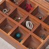 9/12 Grids Organizer Box Jewelry Hairpin Earring Necklace Tea Bag Storage Box With Transparent Lid Vintage Wooden Storage Box