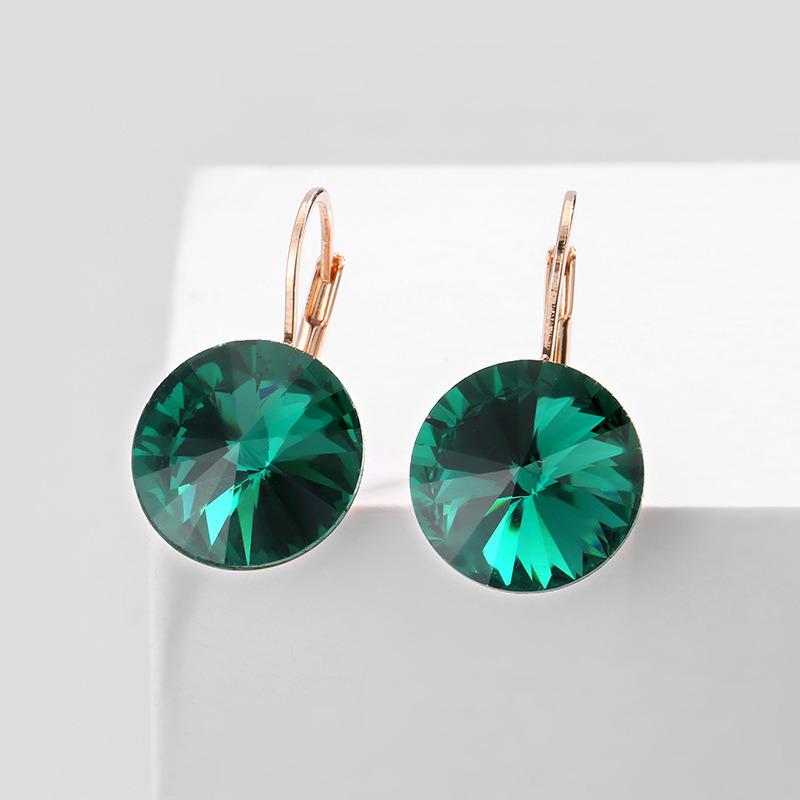 Fashion Classic Crystals Hoop Earring Leverback Dangle Earrings Party Jewelry for Women Gift