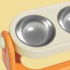 Rotatable Pet High Footed Bowl Non-Slip Adjustable Height Cat Food Water Bowl Double Bowls Anti-flip Pet Water Feeder Container