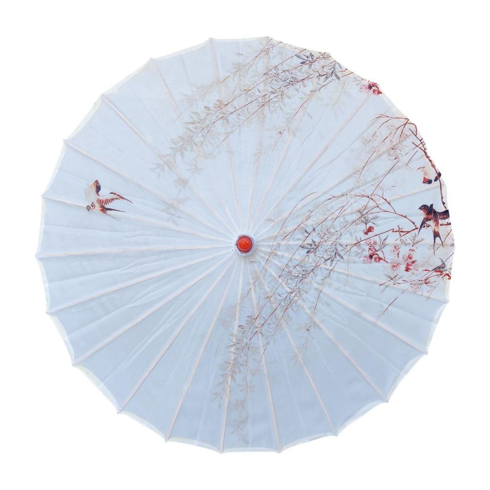 Handheld Silk Cloth Women Umbrella Chinese Style Chinese Oil Paper Umbrella  Party Style 1