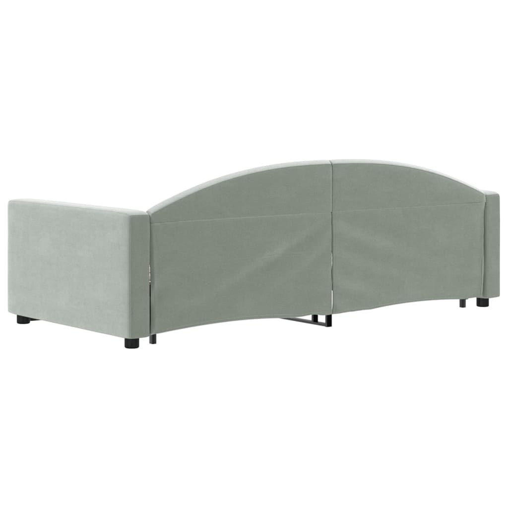 Pull Out Daybed Light Grey 90x200 cm Velvet