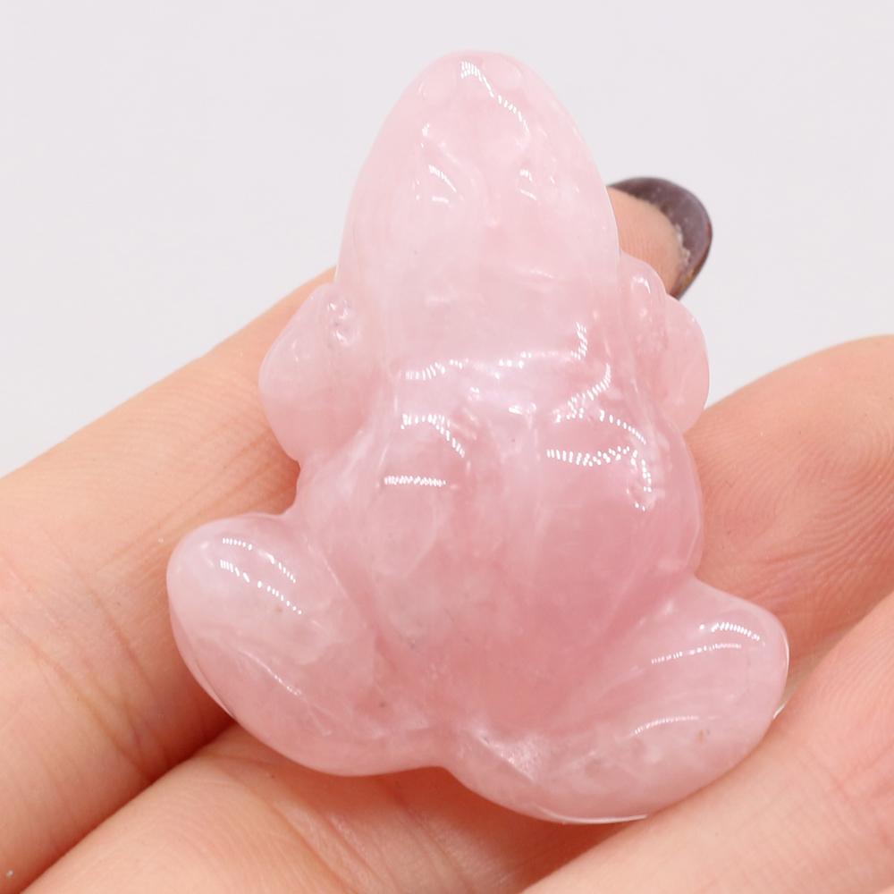 1Pc, Money Frog Figurine, Natural Crystal Stone Ornamental Decorations Jewelry for Good Luck & to Manifest Wealth 30×38mm
