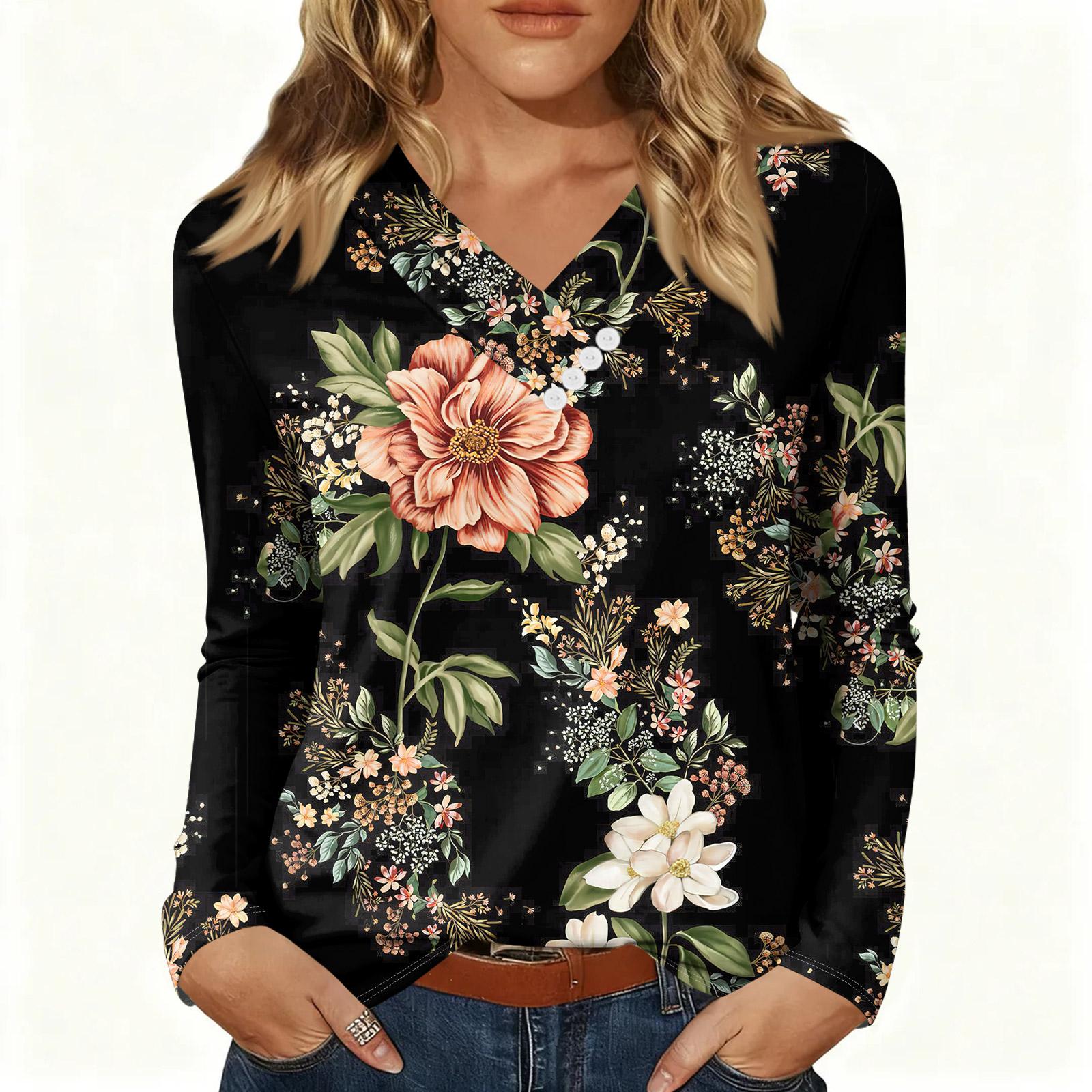 Womens Sweaters V-neck Long Sleeve Shirts Fall Outfits  Fashion Winter Clothing Side Slit L