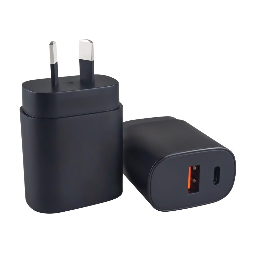 

High Quality Phone Charger USB Type C Super Fast Charger 25W PD QC3.1 Charger Power Adapter for Samsung Galaxy S24 S23 Ultra S22 US чорний