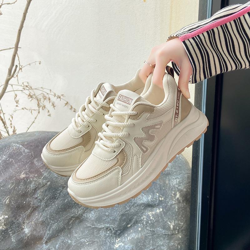 

Sneakers women s 2025 new spring and autumn versatile student platform dad shoes women s shoes show feet small soft-soled casual shoes 35 хаки