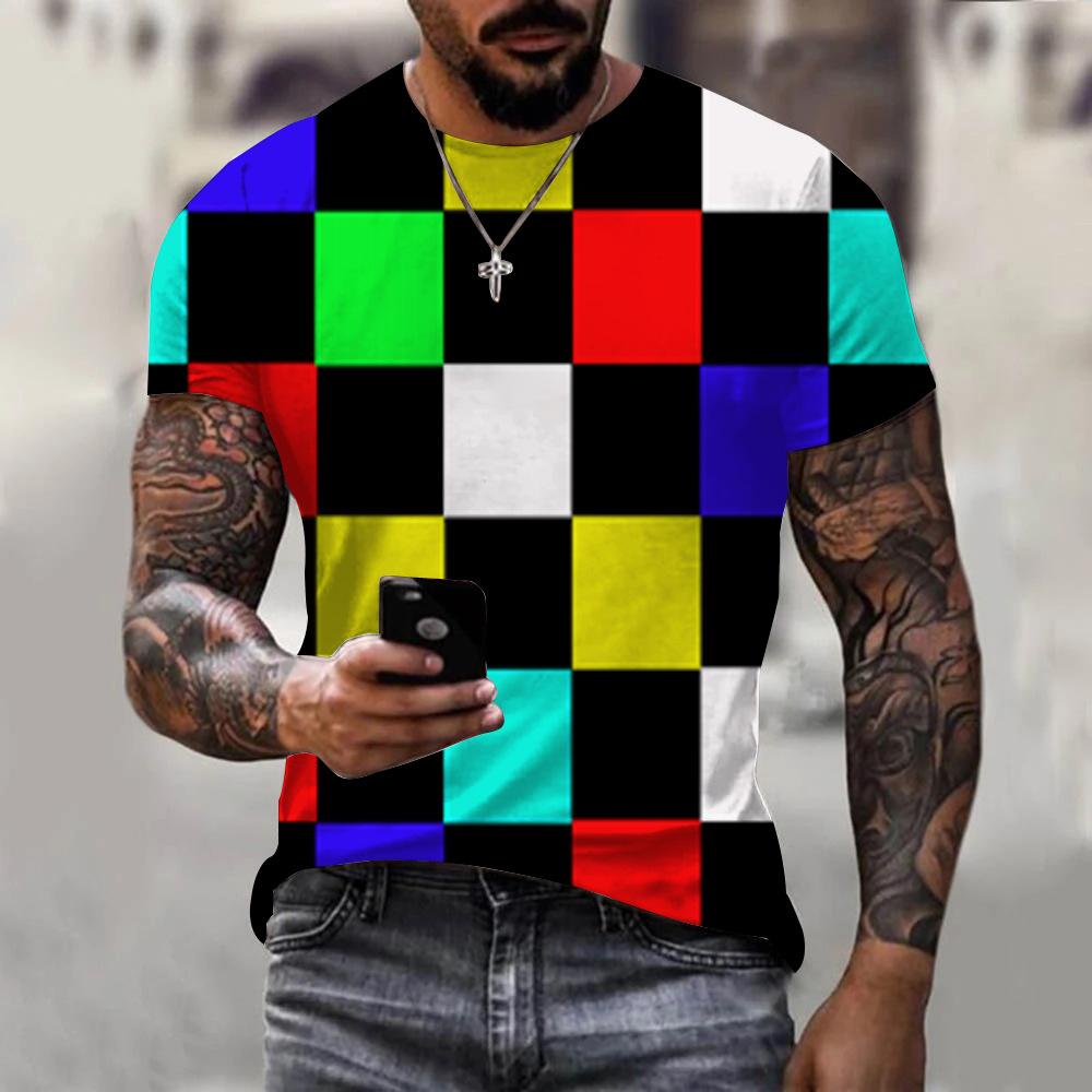 2023 Color Graffiti Print 3DT-shirt Men and Women, Animal 3d Digital Print Summer Short-sleeved T-shirt