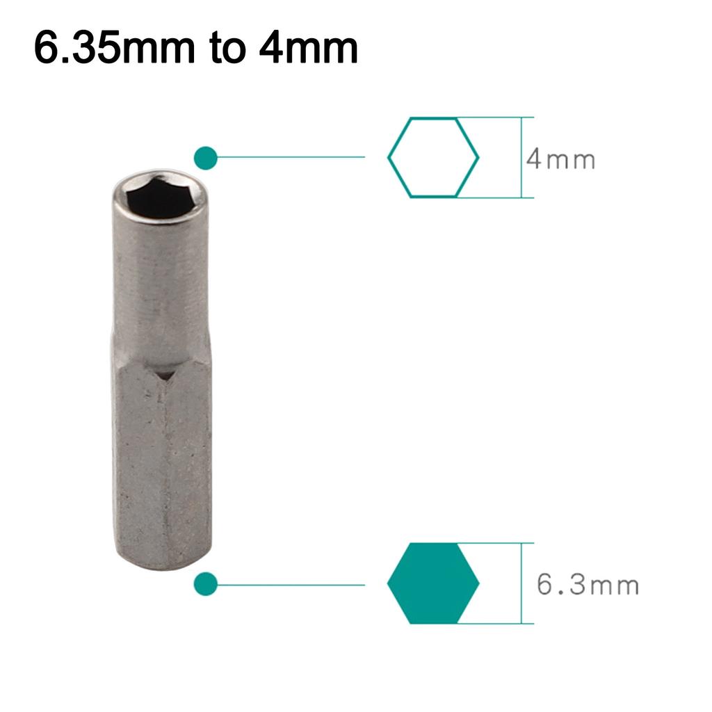 1/2pcs 6.35mm To 4mm Hex Transducer Adapter Socket Magnetic For Screwdriver Drill Bits Repair Mobile Phone Camera Computer
