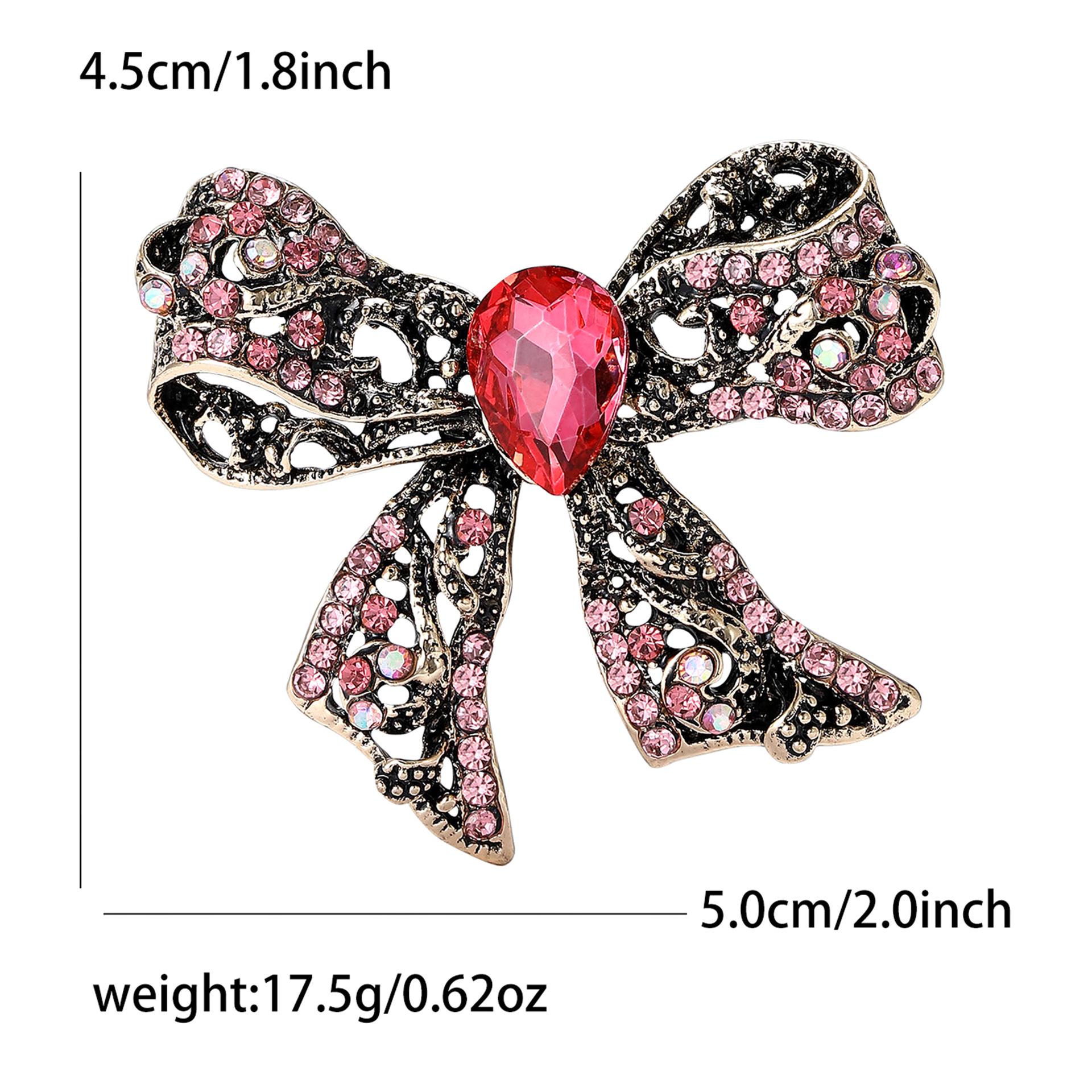 

Retro Alloy Rhinestone Bow Brooch - Elegant, Versatile Women s Accessory Pin