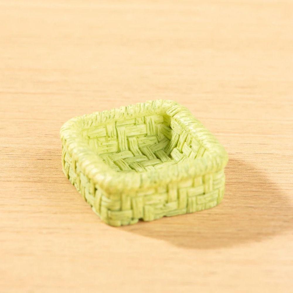 Simulation Dollhouse Miniature Basket Furniture Decoration Simulation Bamboo Basket  Ornaments