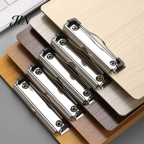 Metal Spring Clip Board Wooden Clipboard with Clip, A4 Letter Size Drawing Sturdy Board, Wood Grain Thicken Hardboard for Office, School Durable