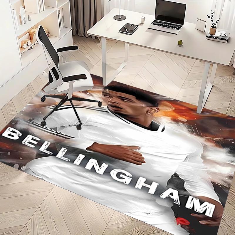 1pc Jude Bellingham Print Area Rug - Soft, Washable Non-Slip Indoor Mat, Living Room, Home Office Decorative Rug,Office Decorative